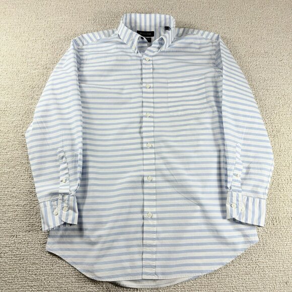 Massimo Dutti Other - Massimo Dutti Striped Button Up Long Sleeve White Blue Men’s Size Medium